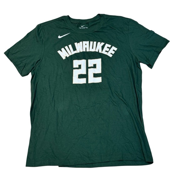 Nike NBA Milwaukee Bucks #22 Khris Middleton Men’s Green T-Shirt Size Large New - Picture 1 of 6